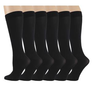 Different Touch 6 Pairs Pack Women Stretchy Spandex Trouser Socks Opaque Knee High