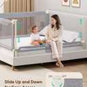 FAMILL Bed Rail for Toddlers, Foldable Toddler Bed Rails Suitable for Queen/King/Full/Twin Size, Grey, 70.8", 1 Side