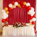 Red Backdrop Curtain for Wedding Parties: 4.8x8FT Chrstmas Curtains Backdrop Drapes for Graduation Birthday Photography Home Decoration