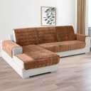 Deep Dream Couch Cover, Sectional Couch Covers, Sofa Covers for 3 Cushion Couch, Couch Cover for Dogs Pets Recliner Loveseat L Shaped, Anti-Slip Sofa Covers 46 x 35 Inch - Light Coffee (Only 1 Piece)