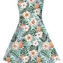 Funnycokid Dress Girls Size 7 8 Kids Summer Sleeveless Sundress Birthday Party Clothes Twirly Outfit 7-8 Years Floral