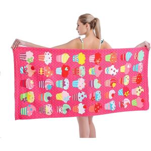 Microfiber Beach Towel Set Oversized Large Quick Dry Soft Thin Sand Free Cute Ice Cream Design 3060 inch Beach Towels for Kids Women Men Pool Swim Beach Essentials Accessories - Pink (1 Pack)