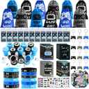 KISPATTI 126 PCS Video Game Party Favors, Gaming Birthday Party Favors with Drawstring Bags VIP Pass Tickets Stamper Notebook Game On Party Favor Bags Gamer Party Supplies