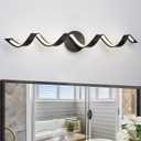 LED Modern Bathroom Vanity Light Fixtures, 31 inch Matte Black Wall Lamp Bedroom 4000K, Spiral Design Wall Sconce for Mirror, Living Room, Bedroom, Hallway 20W