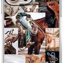 Case for iPhone 16 Pro with Cowboy Art Design,Cowgirl Riding Horse Wild West Scenery Pattern,Trendy Soft TPU Bumper Phone Cover(16pro,Western)