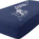 hyha Waterproof Couch Cushion Covers for Pets, Non Slip Sofa Seat Cover for Dogs Washable, Soft Thick Stretch Jacquard Fabric, Sofa Slipcovers with Elastic Bottom (1 Piece for Medium, Navy)