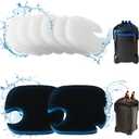 8 Pack Aquarium Canister Filter Pads Compatible with AMOSIJOY 172/225/265GPH Aquarium External Filter, 6 White Floss, 2 Coarse Pads with Activated Carbon Compatible with Coospider-repta
