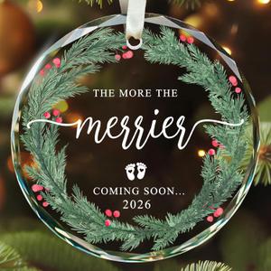Pregnancy Announcement Ornament for Husband, Family, Grandparents, Grandma - Gifts for Expecting Parents - Baby Pregnancy Announcement Ornaments, Baby Reveal Ideas - Glass Ornament