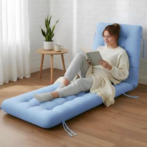 Vercraft Long Floor Cushion Large Floor Cushion with Brushed Cotton 74.8 x 27.5 x 3.15 in Jumbo Lounger Pillow for Outdoor Indoor Bay Window Meditation Yoga Reading Sleeping (Light Blue)