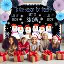 Snowman Classroom Bulletin Board Decorations Set Let It Snow Snowman Banner with Paper Fans Snowflake Class Backdrop DIY Photo Board for School Window Home Wall Party Decor