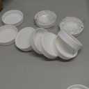 Jumterlee 18 Pack White Regular Mouth Mason Jar Lids with Silicone Rings, Plastic Mason Jar Lids,Plastic Canning Lids, Fit Ball,Kerr and More (White)