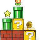 6PCS Big Party Boxes with 6 Set Centerpieces, Question Brick Pipe Boxes for Birthday Party Decorations Game Party, Christmas Halloween Classroom Supplies Favor. (11.8 x 11.8 Inch)