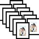 Picrit 11x14 Picture Frame Set of 12, Photo Display 8x10 with Mat or 11x14 Without Mat for Wall Mounting or Table Top Display, Black.