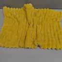 Kevin Textile Soft Plush 14x24 Inch Lumbar Pillow Cover 1 Pack, Luxury Fluffy Faux Fur Striped Flannel Rectangle Cushion Case for Couch Sofa Chair Bed Home Decor, Yellow