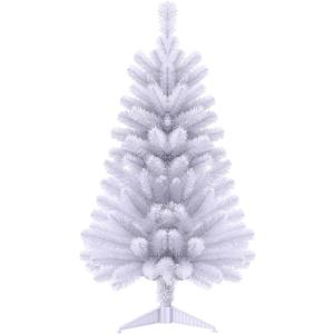 3Ft Premium Artificial Small Mini Christmas Tree for Tabletop,Home, Office, Indoor and Outdoor Decor,Holiday Decoration,Easy Assembly Metal Hinges & Foldable Base 160 Branch Tips White Tree
