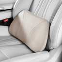 Lumbar Support Pillow,Back Pain Relief Cushion,fits tightly around the waist,Memory Foam,Skin-friendly Suede Fabric,fit Car Drive,Office chair,Rest seat,Improve Posture,Portable,15.5''Lx 8.7''H