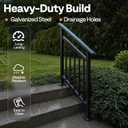 3-Step Hand Rails for Outdoor Steps with Black Balusters