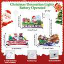 Lemical Christmas Window Lights Decorations 3Pack Battery Powered Xmas Hanging Light Merry Christmas Train Santa Sleigh LED String with Suction Cup for Xmas Tree Party Fireplace Indoor Decor