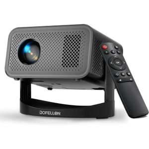 [Builtin Apps & 2026 Upgraded] Mini Projector with Wifi and Bluetooth Portable,Native 1080P 4K Support Auto Keystone Movie Projector Compatible with TV Stick/HDMI/USB, 360° for Bedroom, Outdoor Use