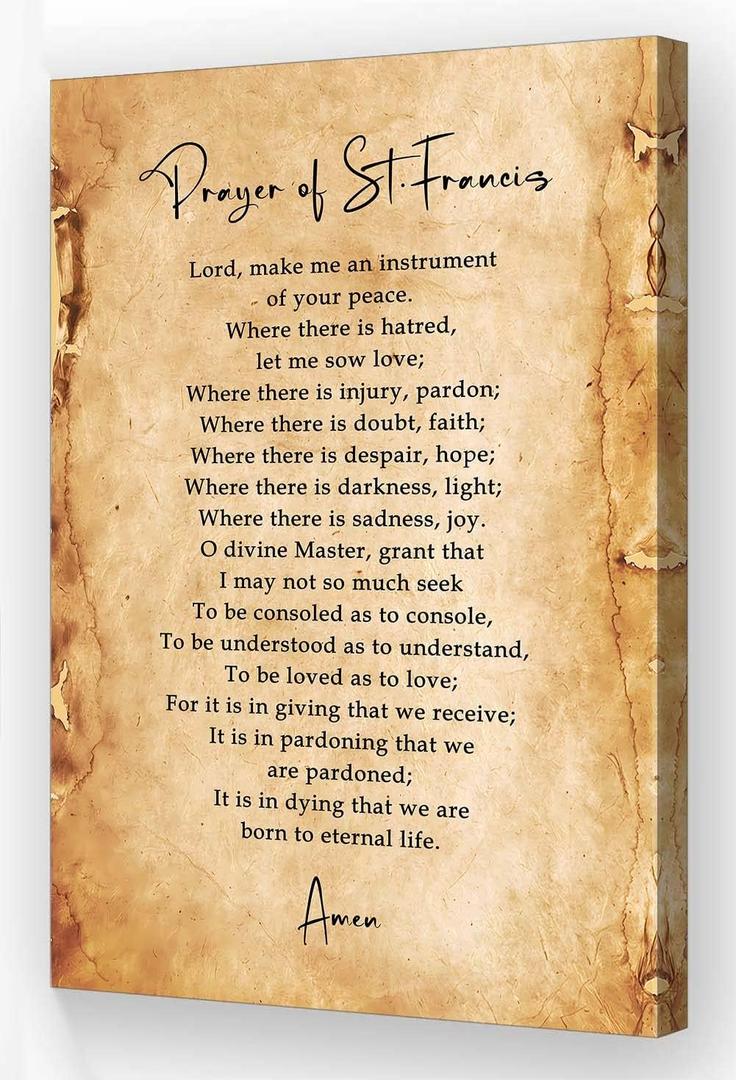 Prayer Wall Art Framed Quotes Poster Vintage Catholic Prayer Wall Decor Prints Canvas Religious Inspirational Gifts (08x12in,Framed)