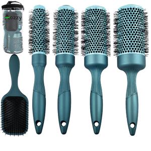 5pcs Round Brush for Blow out Professional Round Hair Brush for blow drying Leaves Hair Shiny Heat Styling Brush 5 Different Sizes Works Very Well with The Blow Dryer