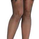 RSLOVE Women Fishnet Stockings Sexy Thigh High Pantyhose Women Tight Hosiery (Black, L)