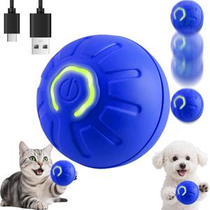 Interactive Self-Moving Pet Toy Ball - Motion-Activated Auto Rolling, Military-Grade Chew Resistant, USB-C Rechargeable for Dogs & Cats  (Blue, Small)