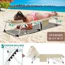 DoCred Heavy Duty XXL Tanning Chair with Face Hole&Mat, Oversized 5-Position Folding Chaise Lounge Chairs for Outside, Portable Beach Lounge Chair for Outdoor Sunbathing Beach Pool Lawn Camping