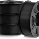 TECBEARS PETG Filament 1.75mm, 3D Printer Filament PETG Black Bundle, Strong Toughnes, 4 * 1KG(1320M) Filament High Precision, Dimensional Accuracy ±0.02mm, 4 Packs of Black