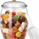 Nuogo Large Candy & Cookie Jar with Lid Plastic Apothecary Jars Large Food Storage Container Unbreakable Kitchen Storage Jar for Cookie, Candy, Snack and Dried Foods DIY Gift (1.5 Gallon/192 oz)