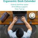 eulps Foldable Desk Extender Tray, Arm Rest for Desk, Ergonomic Forearm Leather Soft Armrest Support, Wrist & Elbow Pad for Home and Office, Easy Typing & Pain Relief