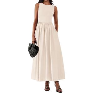 KIRUNDO Summe Sleeveless Maxi Dresses for Women 2026 Spring Wedding Guest A Line Tank Elegant Flowy Beach Long Sundress