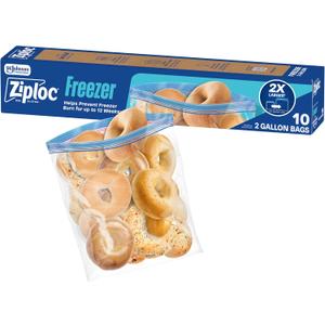3 x Ziploc 2 Gallon Food Storage Freezer Bags, Grip 'n Seal Technology for Easier Grip, Open, and Close, 10 Count (Packaging May Vary)