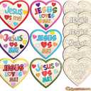12 Sets Jesus Loves Me Wooden Craft Sunday School VBS Crafts Kit DIY Christian Religious Bible Craft Activities for Church Home Vbs Activity