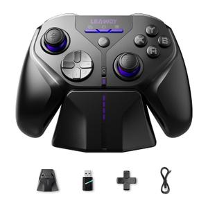 leadjoy Xeno Plus Wireless Game Controller, TMR Joysticks, Hall Effect & Tactile Dual Triggers Gaming Controller, Smart Charging Dock, 4 Back Paddles, 1000Hz Polling Rate, for Nintendo Switch/Switch 2, PC, Android & iOS