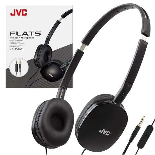 JVC Flats On-Ear Wired Headphones - Flat Foldable Design - 30mm Driver for Powerful Sound - Soft Ear-Pads for Comfort – Steel Headband - Lightweight & Portable - PC/Laptop/Gaming - 3.5mm Slim Plug