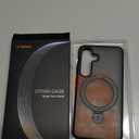 TORRAS Magnetic Stand for Samsung Galaxy S25 Case, [Compatible with MagSafe] [Military Grade Drop Tested] Shockproof Ring Translucent Slim Protective Phone Case for S25 Case Ostand, Black