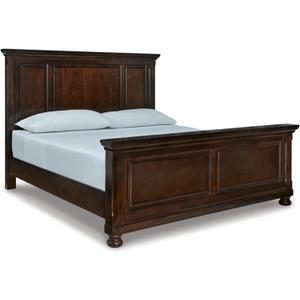 Signature Design by Ashley Porter Traditional King Panel Bed, Foundation or Box Spring Needed, Dark Brown