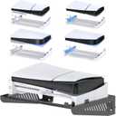 PS5/PS5 Slim Wall Mount Kit Horizontal, Shelf Wall Mount Horizontal for PlayStation 5 Disc & Digital, Game Accessories Base Stand, Upgraded Floating WallMount with Stable Screw Fixing