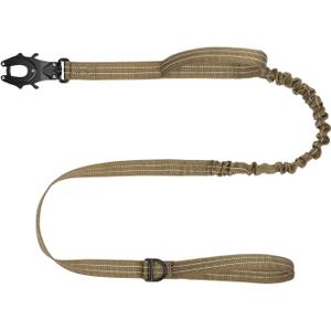 ICEFANG Tactical Dog Leash,K9 Training Walking Bungee Lead with 2 Control Handle,Heavy Duty Quick Release Metal Clasp,Hands Free D-Ring for Medium Large Dogs (4ft,Reflective Brown)