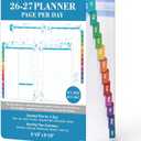 2026-2027 Planner Refills  July 2026 - June 2027, Daily Planner Refills 2026-2027, Two Pages Per Day Daily & Monthly Planner Inserts, 8.38" x 5.51", Ring-Bound with Tabs