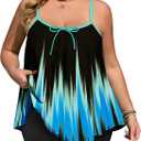 Summer Mae Plus Size Swimsuits for Women Two Piece Tankini Sets Tummy Control Bathing Suit Swimwear with Shorts (Black)