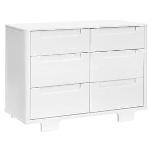 Babyletto Yuzu 6-Drawer Dresser in White with Over 10-Inch Drawer Depth, Greenguard Gold Certified