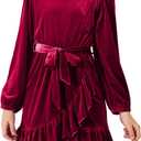 Blibean Tween Girls Velvet Fall Dresses Teen Kids Long Sleeve Velour Outfits Semi Formal Flannel Casual Party Clothes, Size 10-11 Years, Old Pink