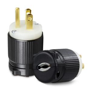 2 Pack 125V 15Amp 3-Prong Electric Plugs, UL Listed NEMA 5-15P Plug, 2 Poles 3 Prong AC Replacement Plugs 3-Wire Connector