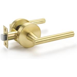Haidms Passage Door Handle Gold Door Levers, Heavy Duty Closet Door Handles for Passage Hall and Closet Door Handle Lock, Left/Right Handing (1 Pack) (1 Pieces)