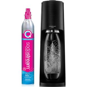 SodaStream Terra Sparkling Water Maker (Black) with CO2 and Dishwasher Safe Bottle