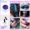 Allstarry Holographic Chunky Body Glitter 12 Colors Cosmetic Face Glitter Makeup Colorful Mermaid Sequins Hair Face Paint Sparkling Festival Outfits Rave Accessories for Women Makeup