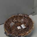 Rattan Bread Basket Round Fruit Baskets Wicker Black and Brown Storage Bowl Set of One