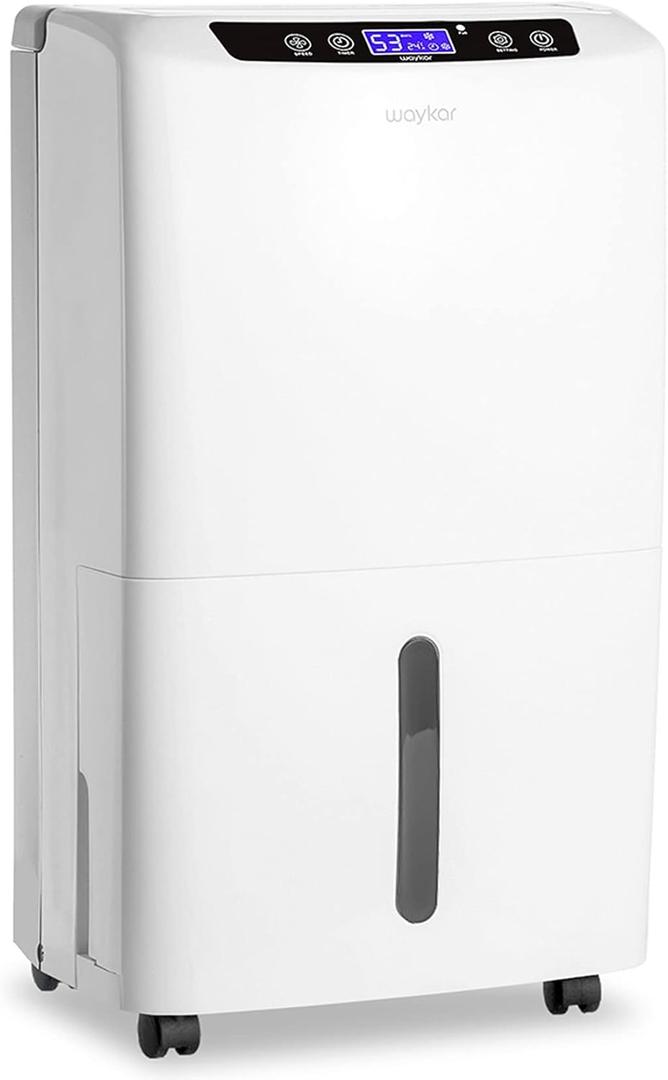 Waykar 34 Pints 2000 Sq. Ft. 2025 Energy Star Dehumidifier for Home | 30%–80% Humidity Control, Automatic Defrost, Drain hose included and 0.66 Gallons Water Tank for Basements and Large Rooms